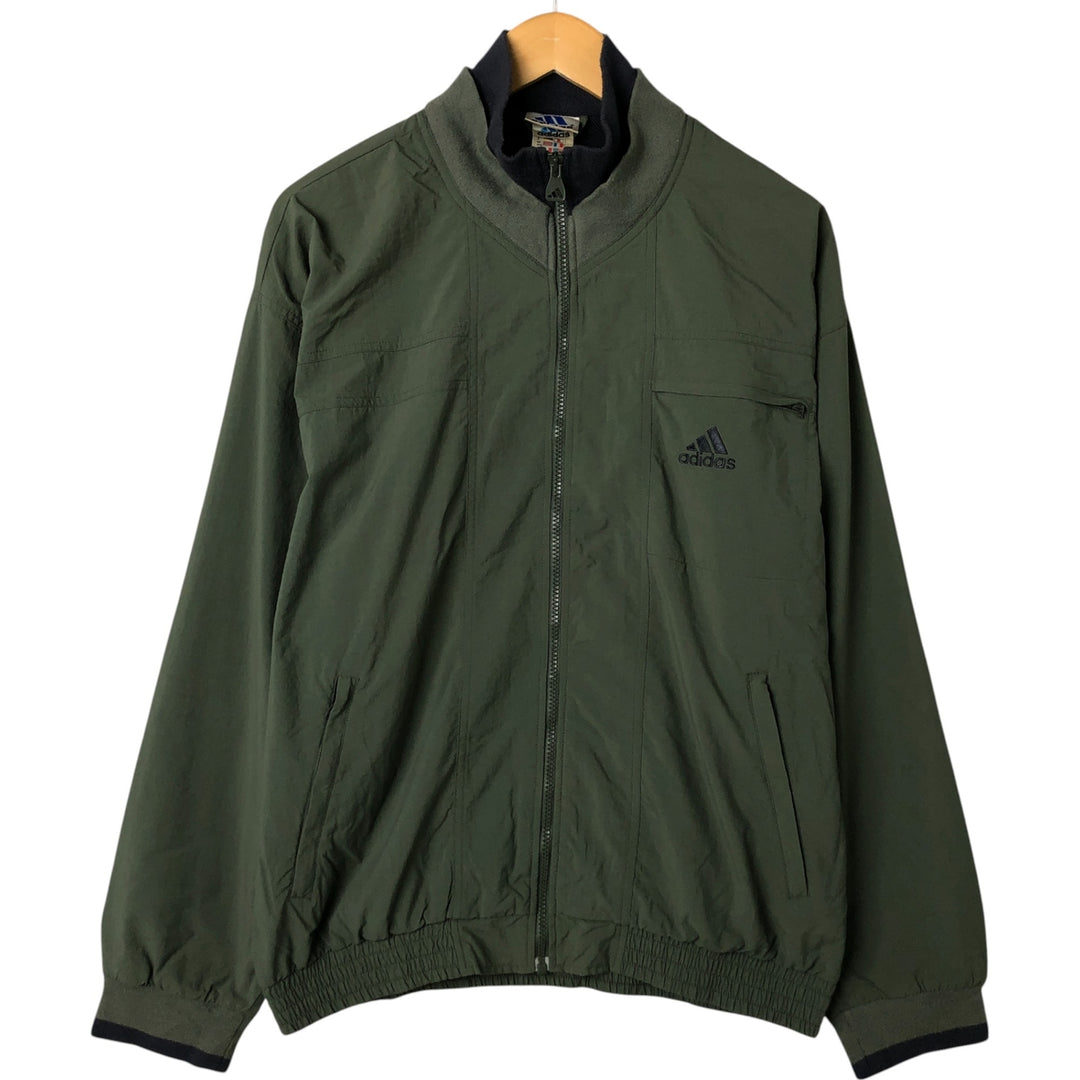 00'S Adidas Back Logo Nylon Jacket Men's M Size Nylon Khaki type Vintage Second Hand
