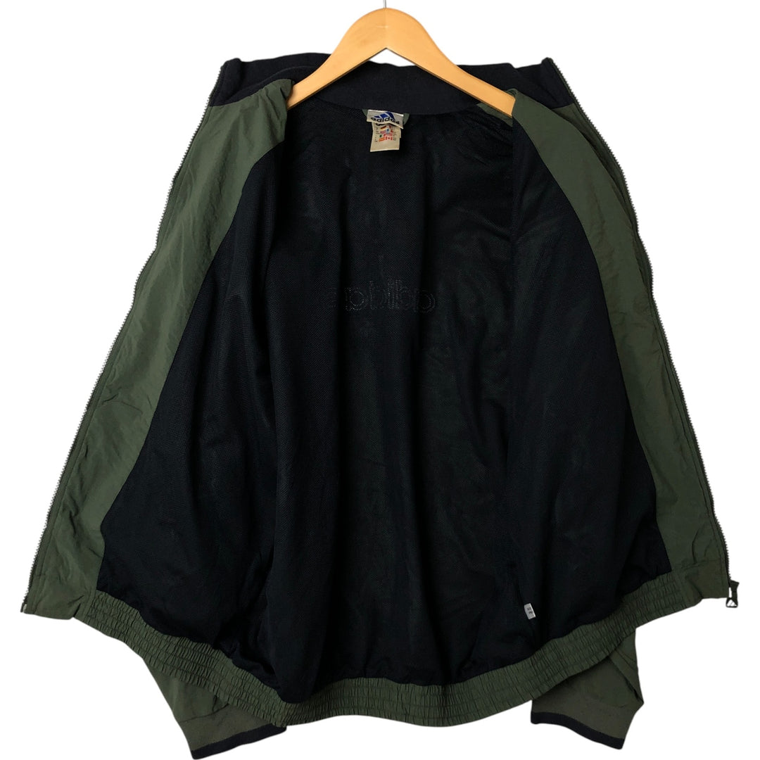 00'S Adidas Back Logo Nylon Jacket Men's M Size Nylon Khaki type Vintage Second Hand