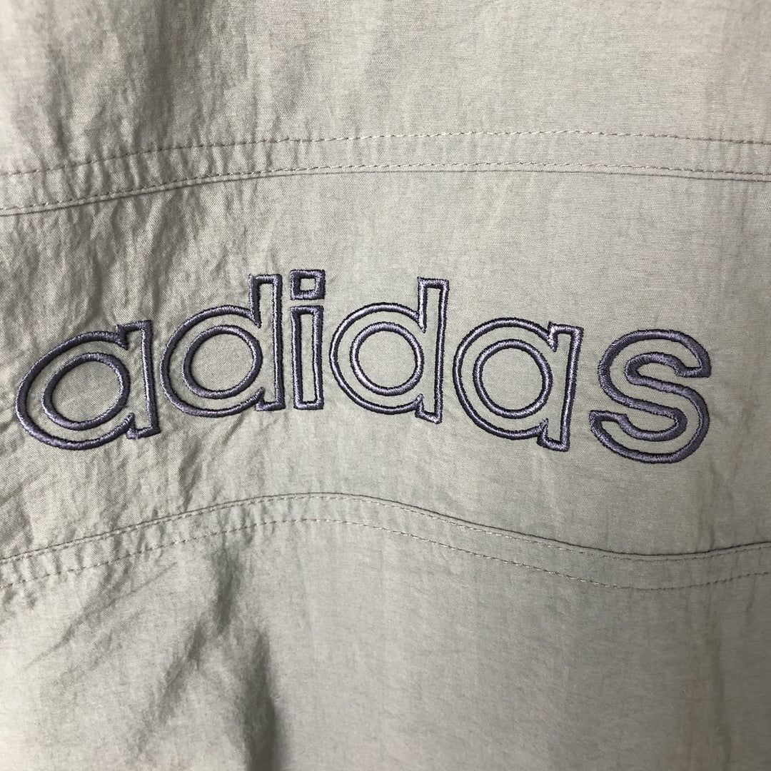 00'S Adidas Back Logo Nylon Jacket Men's M Size Nylon Khaki type Vintage Second Hand
