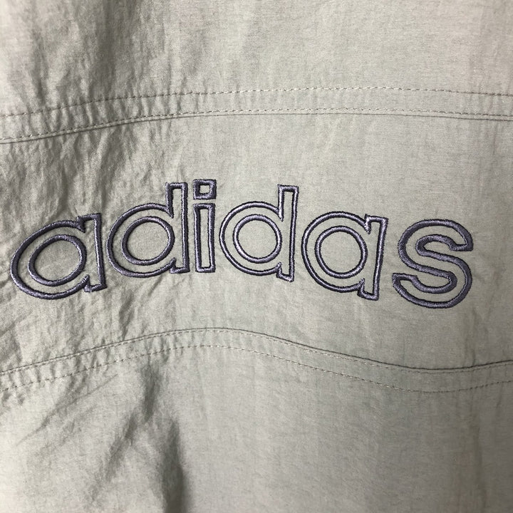 00'S Adidas Back Logo Nylon Jacket Men's M Size Nylon Khaki type Vintage Second Hand