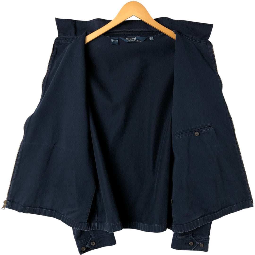 Ralph Lauren POLO by Ralph Lauren Swing Top Sports Jacket Men's XXL cotton navy blue type Vintage Second Hand