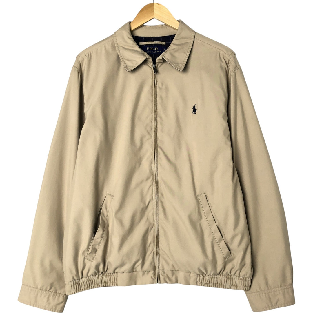 Ralph Lauren POLO RALPH LAUREN Swing Top Sports Jacket Men's L size polyester Beige type Vintage Second Hand