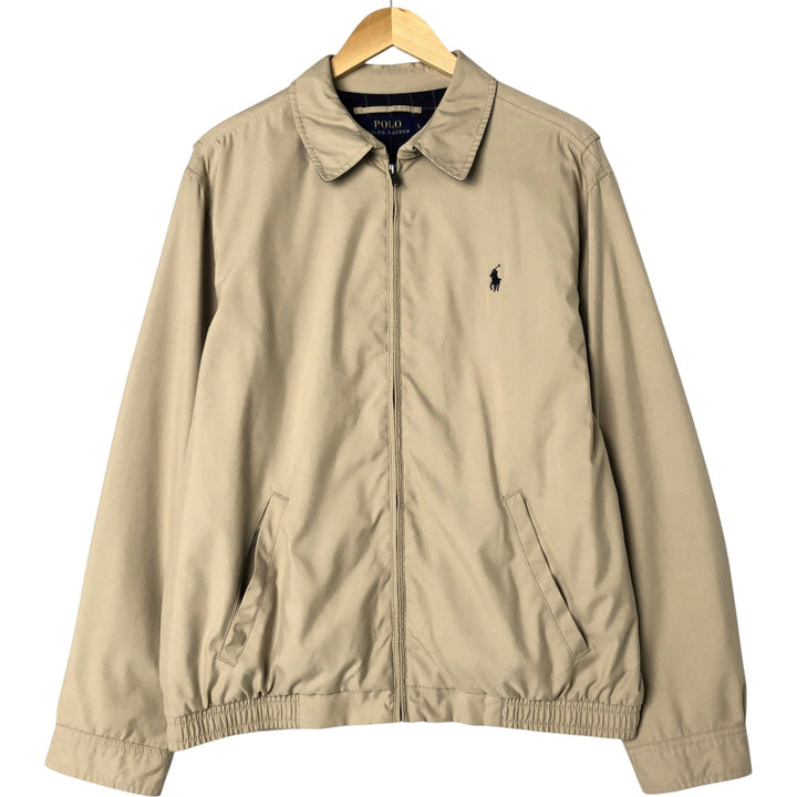Ralph Lauren POLO RALPH LAUREN Swing Top Sports Jacket Men's L size polyester Beige type Vintage Second Hand
