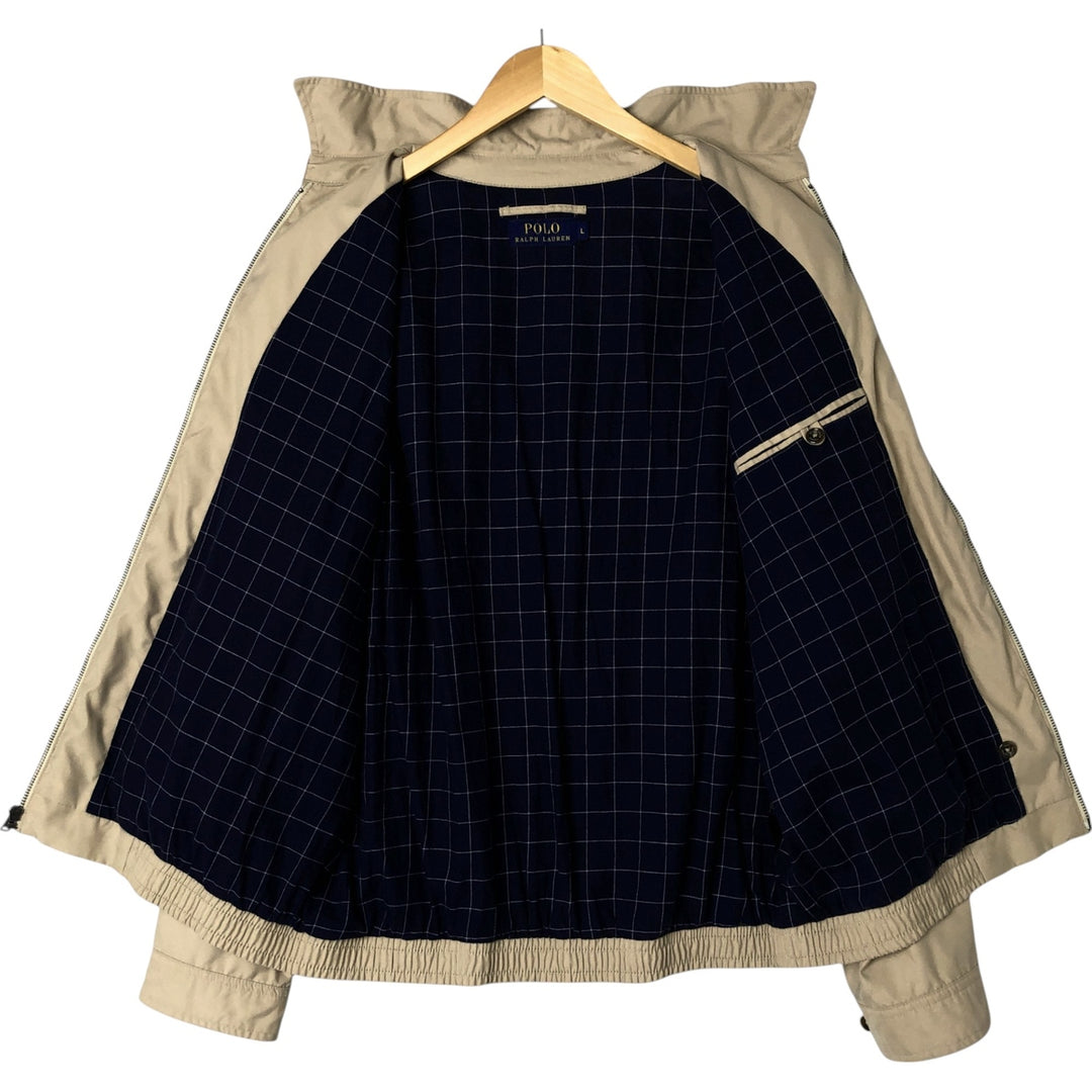 Ralph Lauren POLO RALPH LAUREN Swing Top Sports Jacket Men's L size polyester Beige type Vintage Second Hand