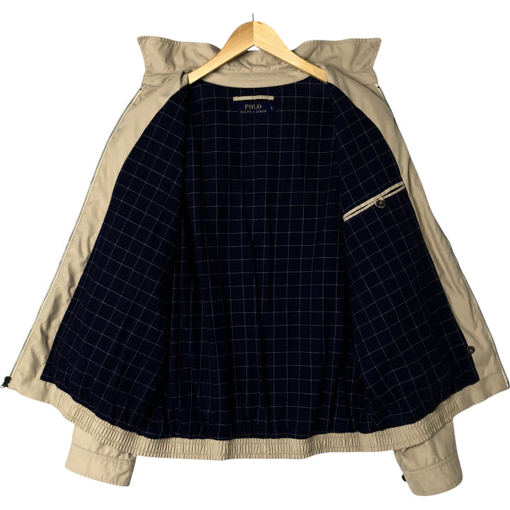 Ralph Lauren POLO RALPH LAUREN Swing Top Sports Jacket Men's L size polyester Beige type Vintage Second Hand