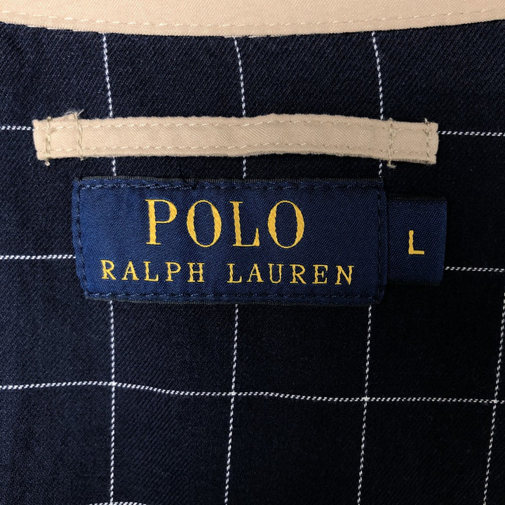 Ralph Lauren POLO RALPH LAUREN Swing Top Sports Jacket Men's L size polyester Beige type Vintage Second Hand