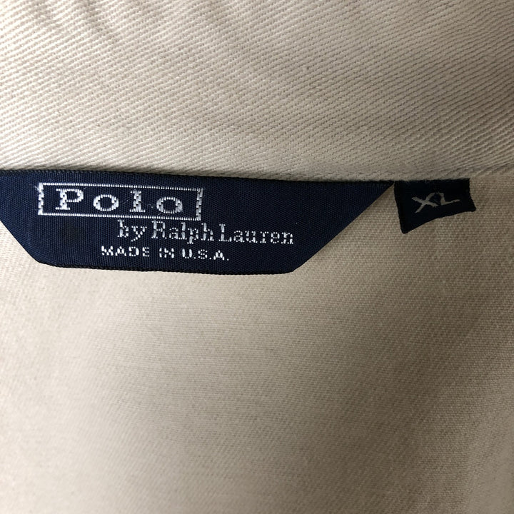 90'S Polo by Ralph Lauren swing top sports jacket, made in the USA, men's XL size, vintage cotton Beige type Vintage Second Hand