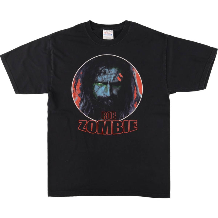 Hanes ROB ZOMBIE Rob Zombie Band T-shirt Band T Men's M size cotton black type Vintage Second Hand