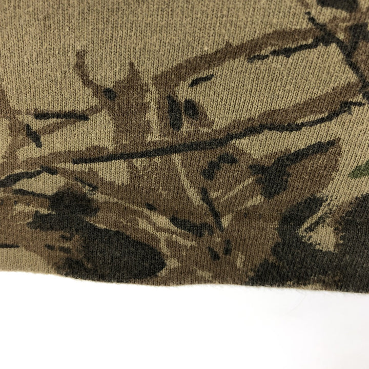 90'S RATTLERS BRAND Camouflage Pattern Real Tree Camo Long T-Shirt Long T Made in USA Men's M Size Vintage unclear Khaki type brown Vintage Second Hand