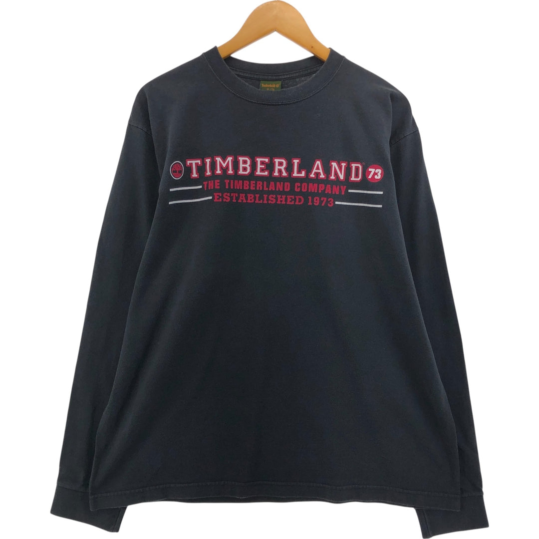 Timberland Long T-shirt, Men's XL size cotton black type Vintage Second Hand