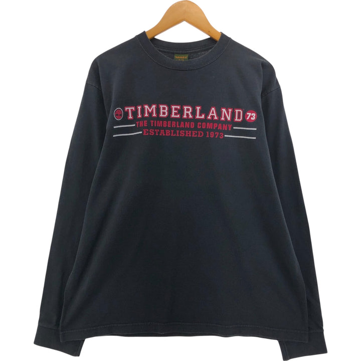 Timberland Long T-shirt, Men's XL size cotton black type Vintage Second Hand