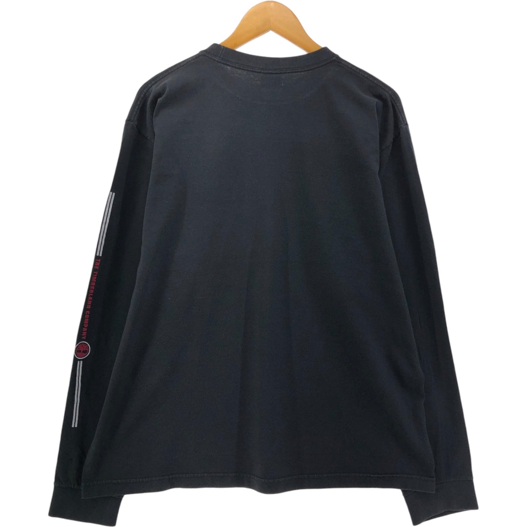 Timberland Long T-shirt, Men's XL size cotton black type Vintage Second Hand