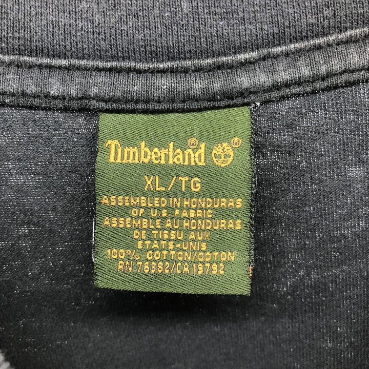 Timberland Long T-shirt, Men's XL size cotton black type Vintage Second Hand