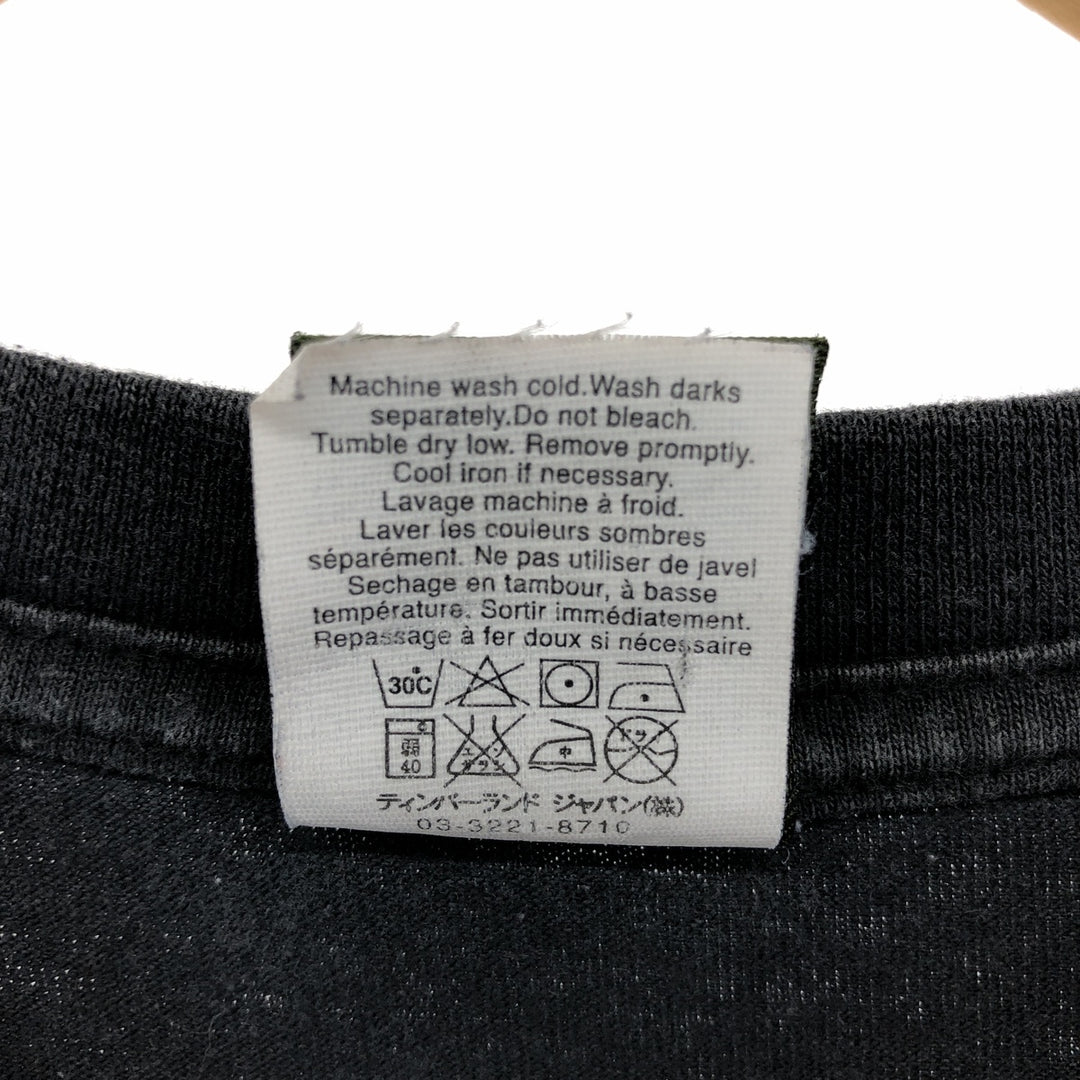 Timberland Long T-shirt, Men's XL size cotton black type Vintage Second Hand