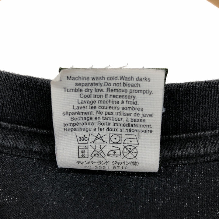 Timberland Long T-shirt, Men's XL size cotton black type Vintage Second Hand