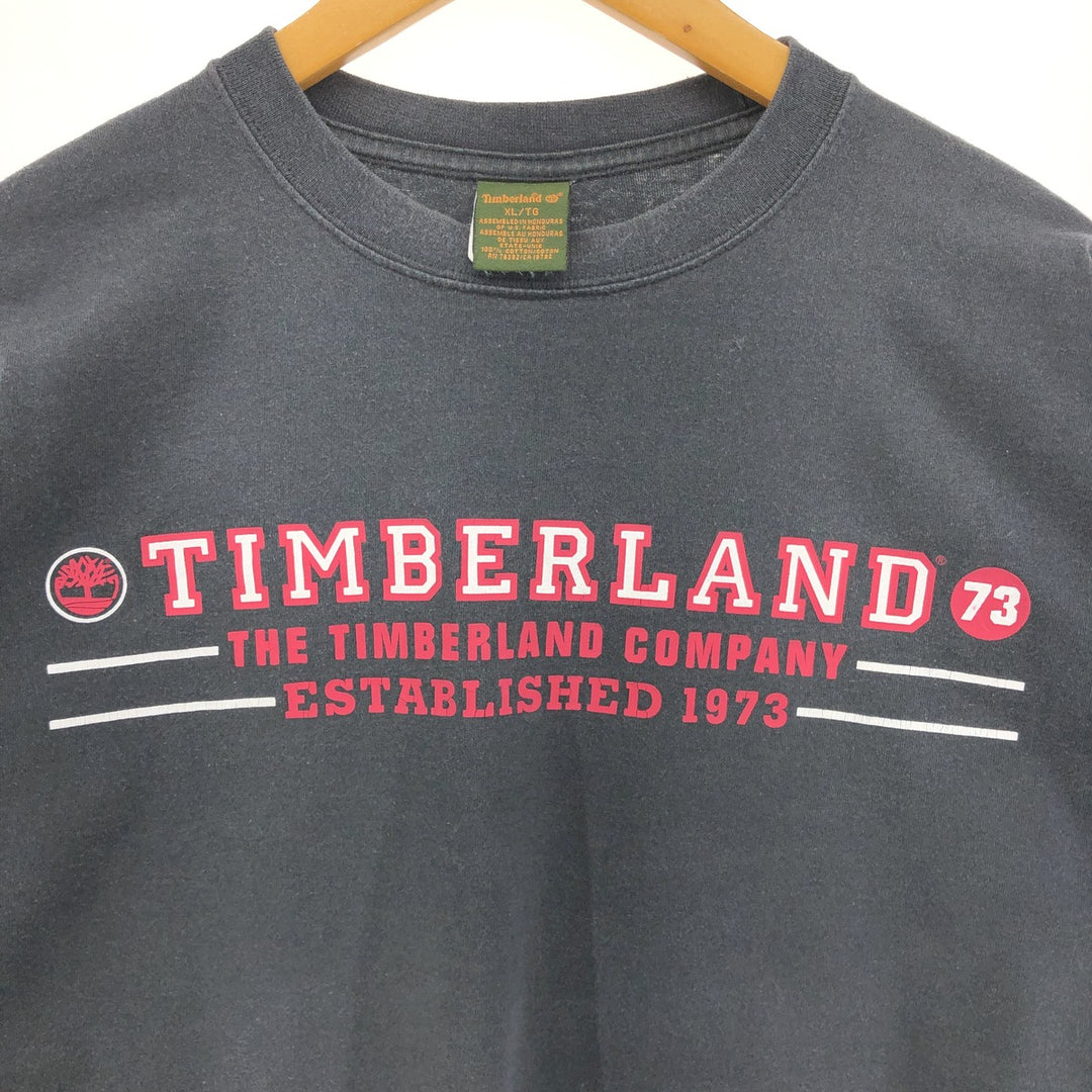 Timberland Long T-shirt, Men's XL size cotton black type Vintage Second Hand