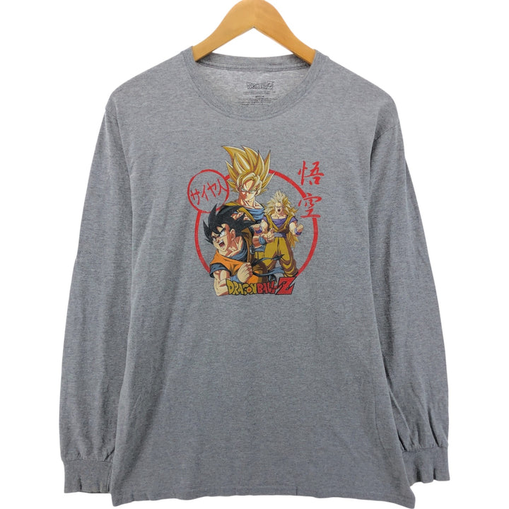 DRAGONBALL Z Dragon Ball Z Son Goku character print long T-shirt long T men's M size cotton gray type Vintage Second Hand