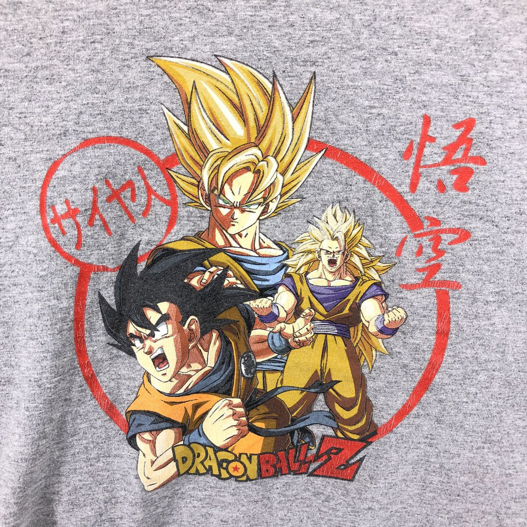 DRAGONBALL Z Dragon Ball Z Son Goku character print long T-shirt long T men's M size cotton gray type Vintage Second Hand