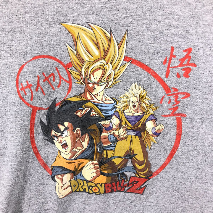 DRAGONBALL Z Dragon Ball Z Son Goku character print long T-shirt long T men's M size cotton gray type Vintage Second Hand