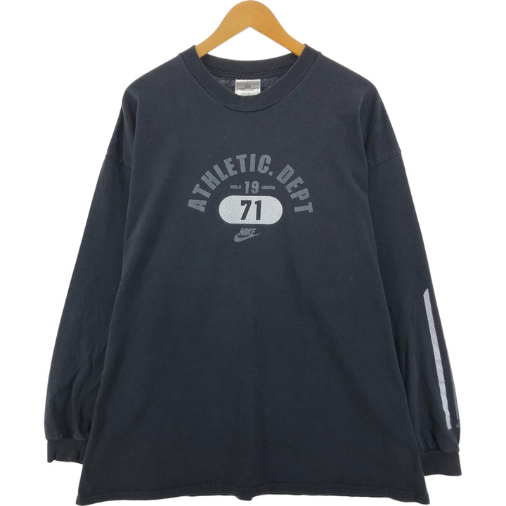 90'S Nike Long Sleeve T-Shirt, Men's XXL, Vintage cotton black type Vintage Second Hand