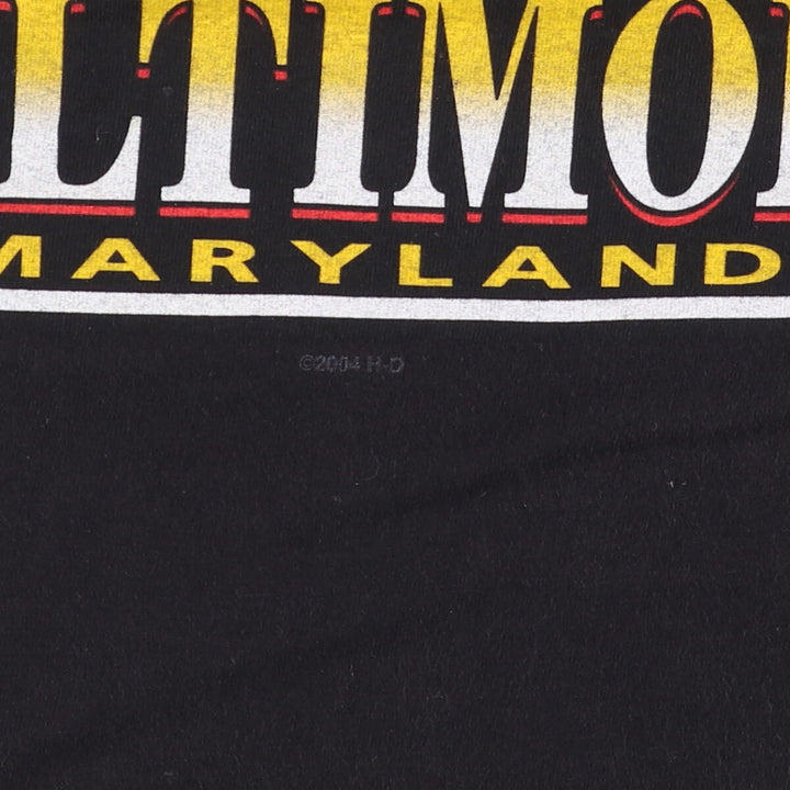 00'S Harley-Davidson Motorcycle Bike T-shirt Made in USA Men's L size cotton black type Vintage Second Hand