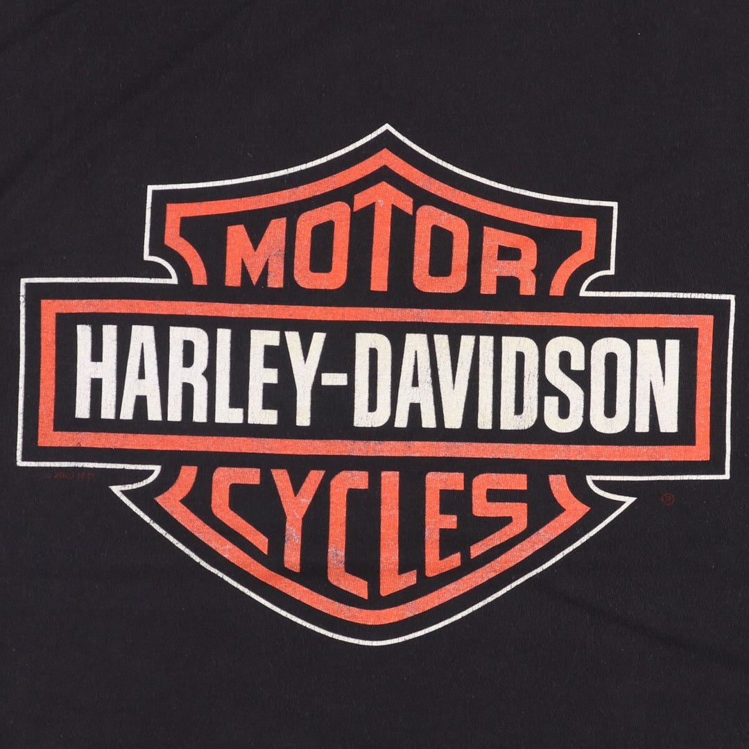 00'S Harley-Davidson Motorcycle Bike T-shirt Made in USA Men's L size cotton black type Vintage Second Hand