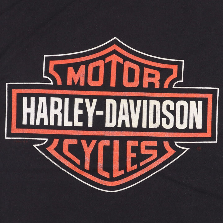 00'S Harley-Davidson Motorcycle Bike T-shirt Made in USA Men's L size cotton black type Vintage Second Hand