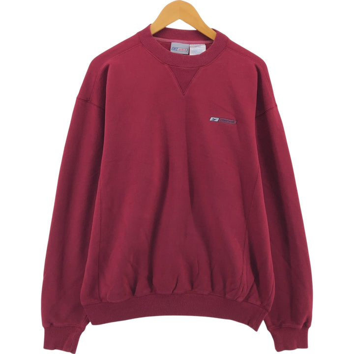 Reebok One Point Logo Sweatshirt Trainer Men's L size cotton wine-red Vintage Second Hand