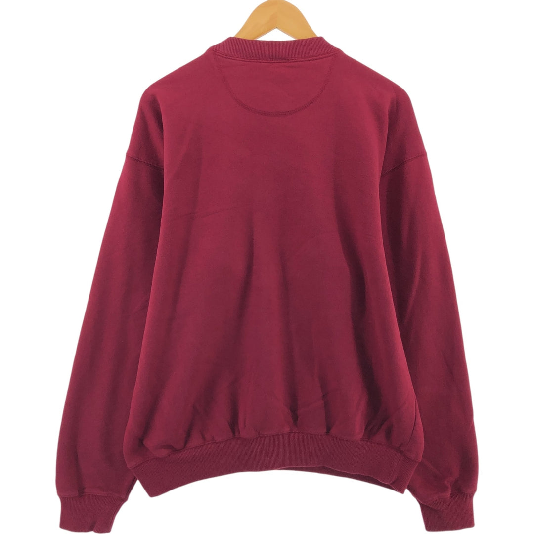 Reebok One Point Logo Sweatshirt Trainer Men's L size cotton wine-red Vintage Second Hand