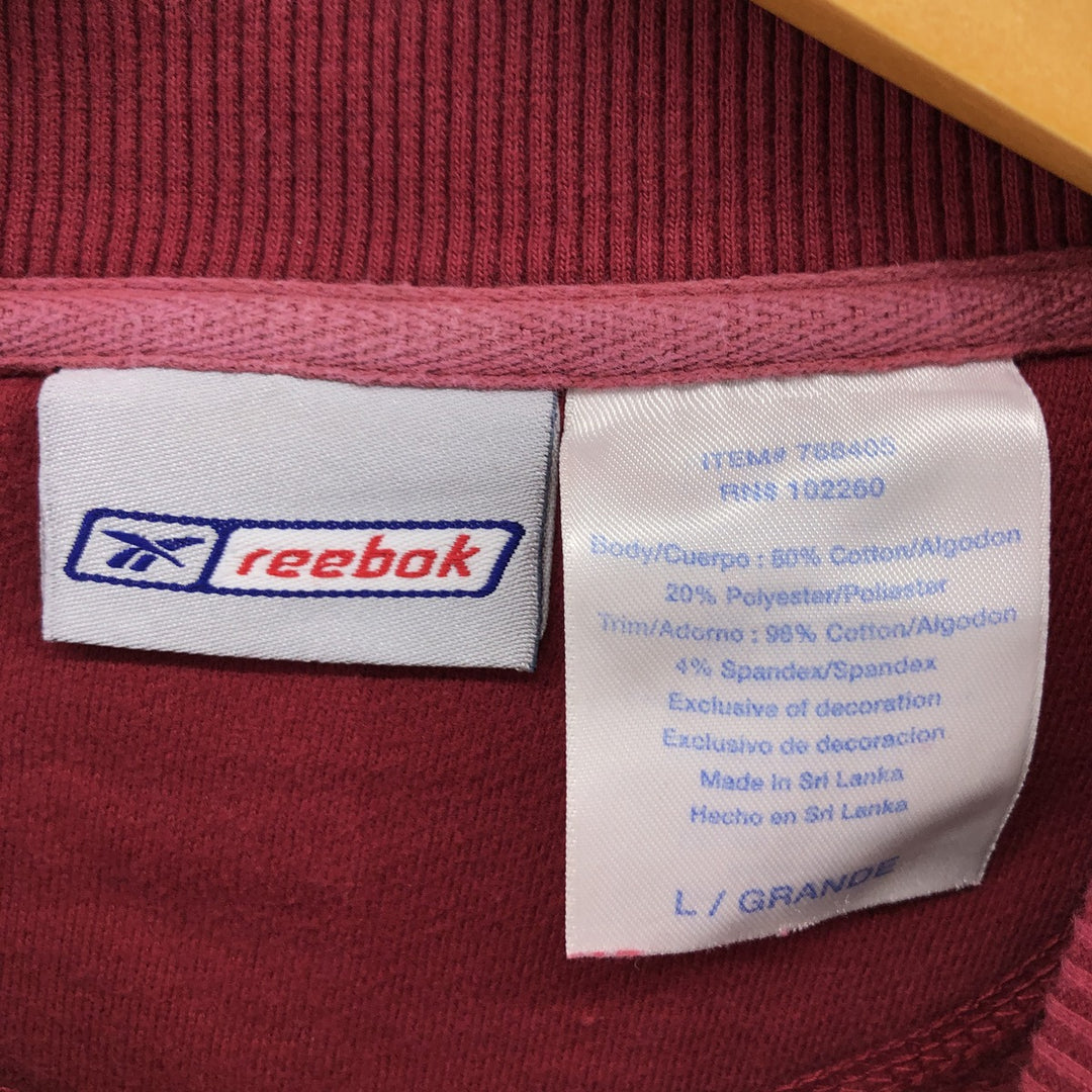 Reebok One Point Logo Sweatshirt Trainer Men's L size cotton wine-red Vintage Second Hand