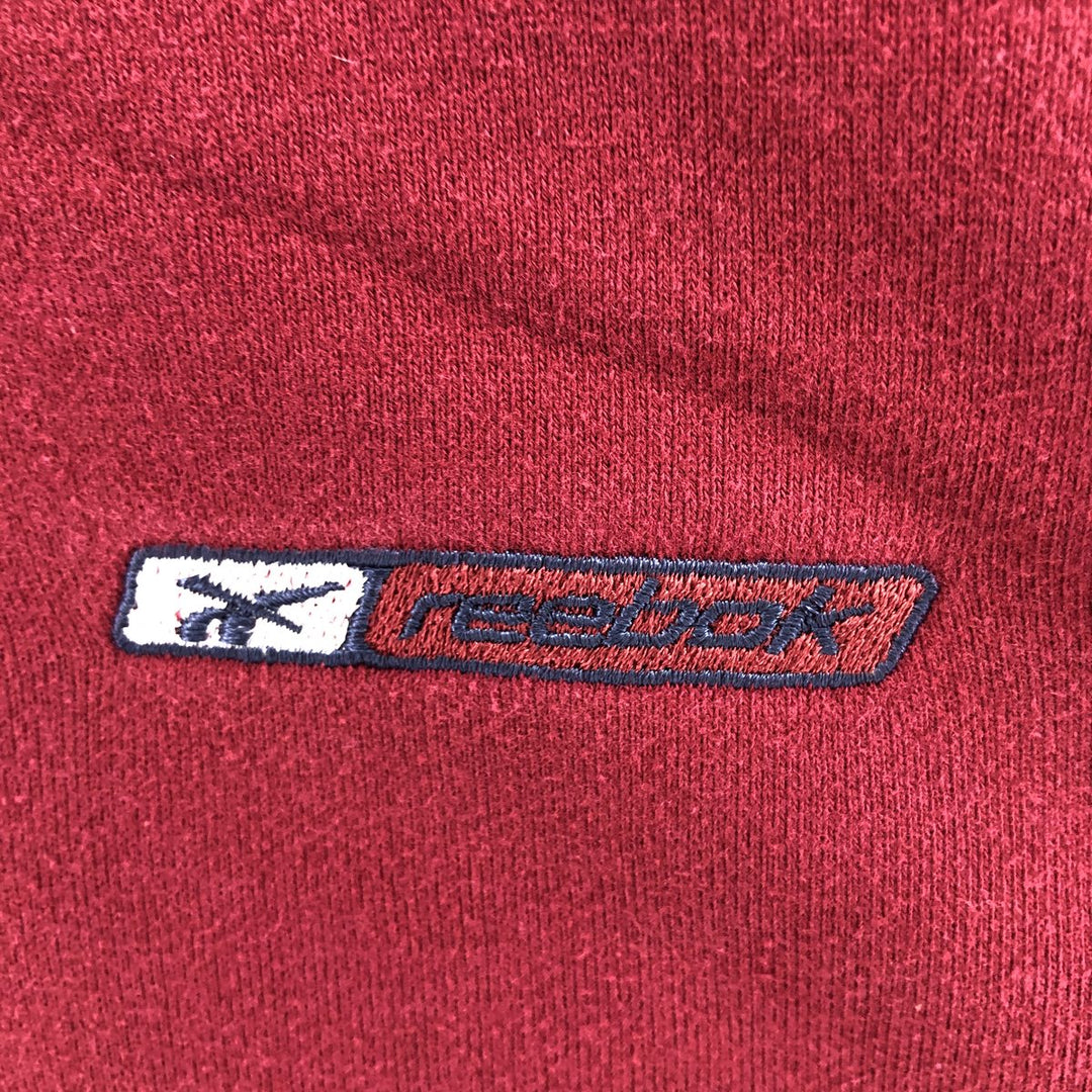 Reebok One Point Logo Sweatshirt Trainer Men's L size cotton wine-red Vintage Second Hand