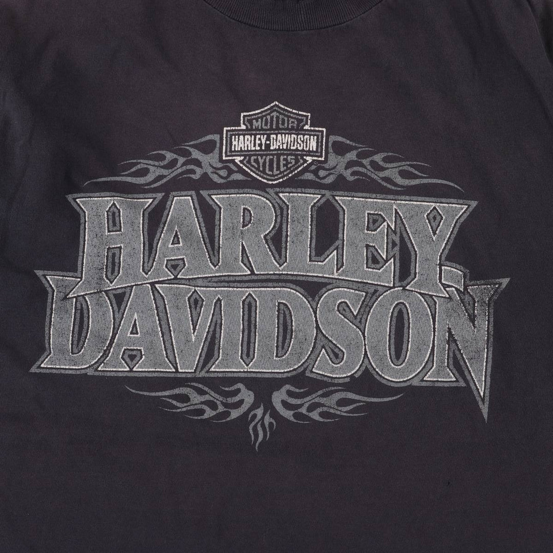 00'S Harley-Davidson Motorcycle Bike T-shirt Made in USA Men's XL cotton black type Vintage Second Hand