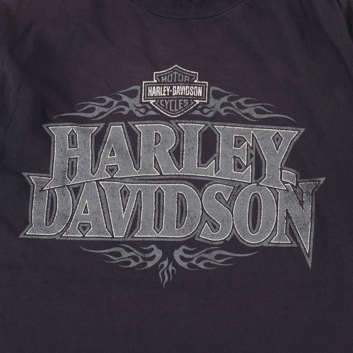 00'S Harley-Davidson Motorcycle Bike T-shirt Made in USA Men's XL cotton black type Vintage Second Hand