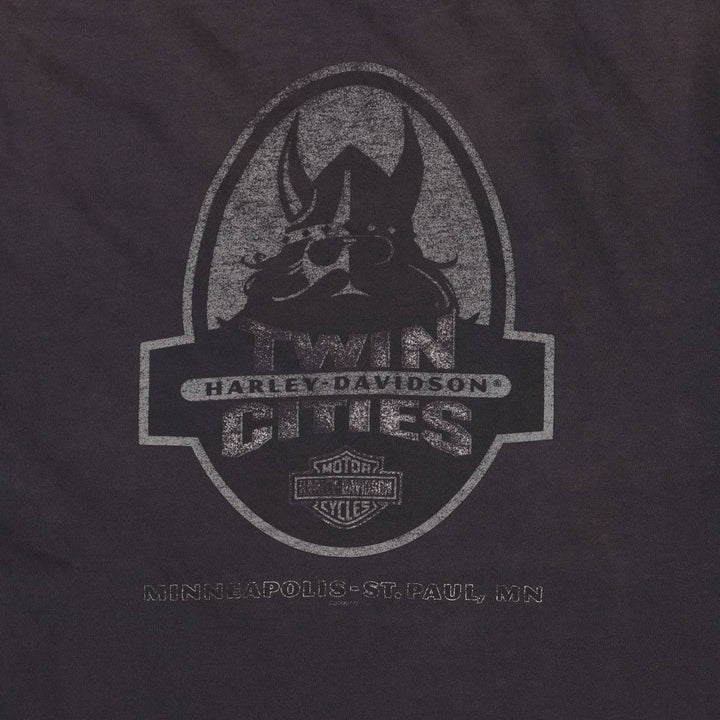 00'S Harley-Davidson Motorcycle Bike T-shirt Made in USA Men's XL cotton black type Vintage Second Hand