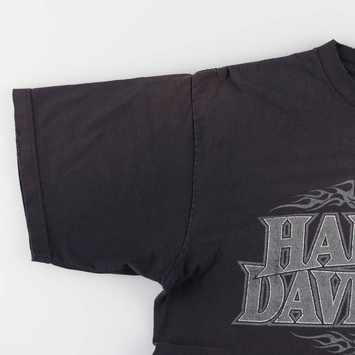 00'S Harley-Davidson Motorcycle Bike T-shirt Made in USA Men's XL cotton black type Vintage Second Hand