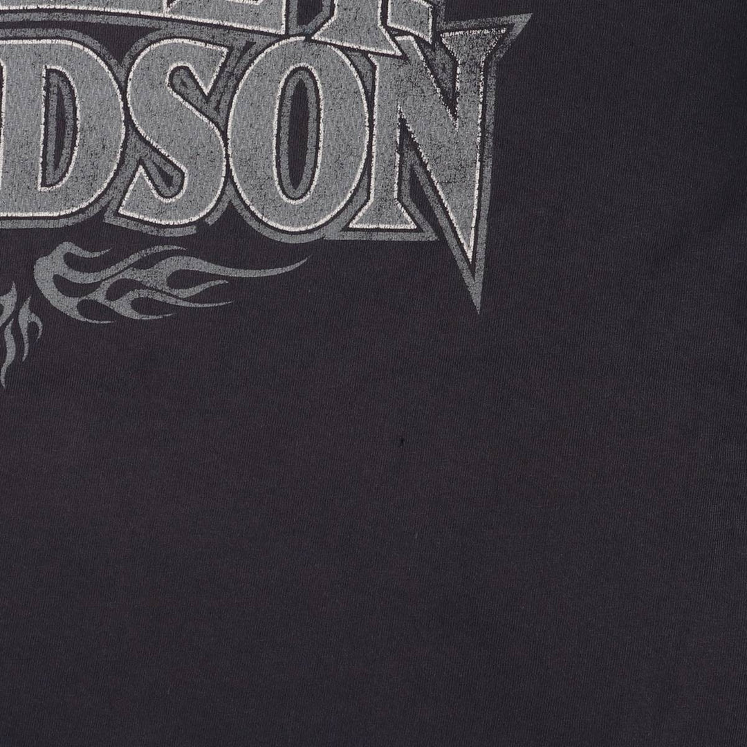 00'S Harley-Davidson Motorcycle Bike T-shirt Made in USA Men's XL cotton black type Vintage Second Hand