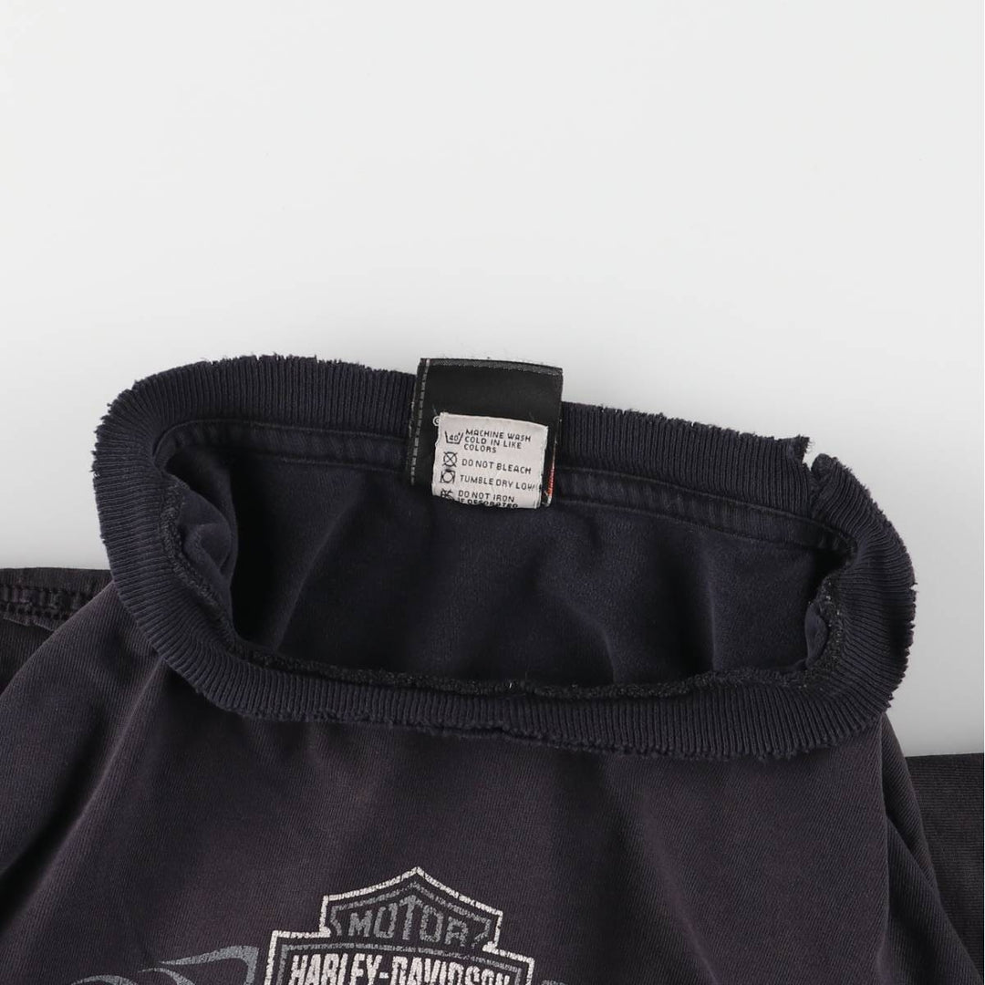 00'S Harley-Davidson Motorcycle Bike T-shirt Made in USA Men's XL cotton black type Vintage Second Hand