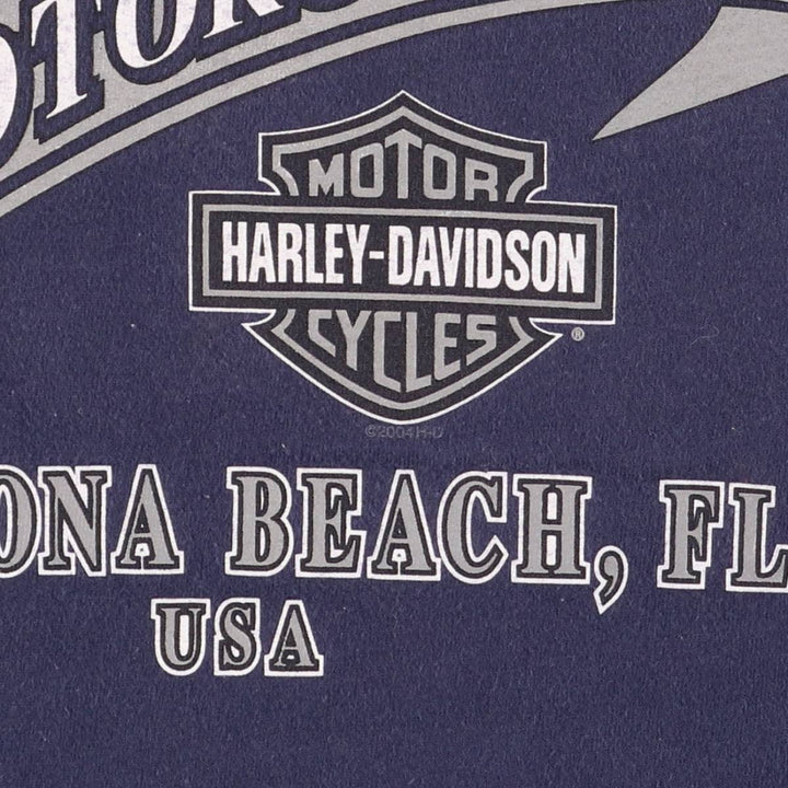 00'S Harley-Davidson Motorcycle Bike T-shirt Made in USA Men's M size cotton navy blue type Vintage Second Hand