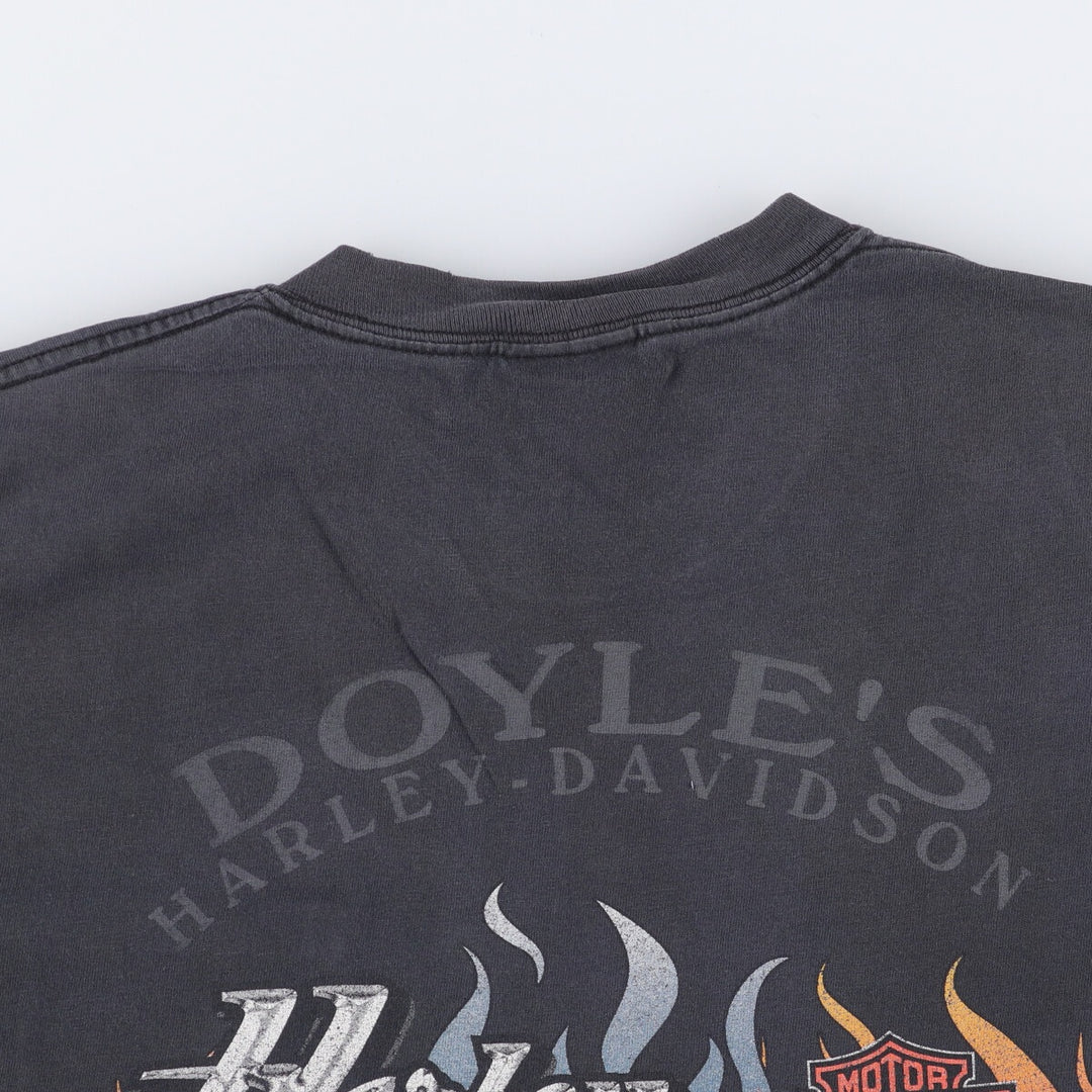 00'S Harley-Davidson Motorcycle Bike T-shirt Made in USA Men's XL cotton black type Vintage Second Hand