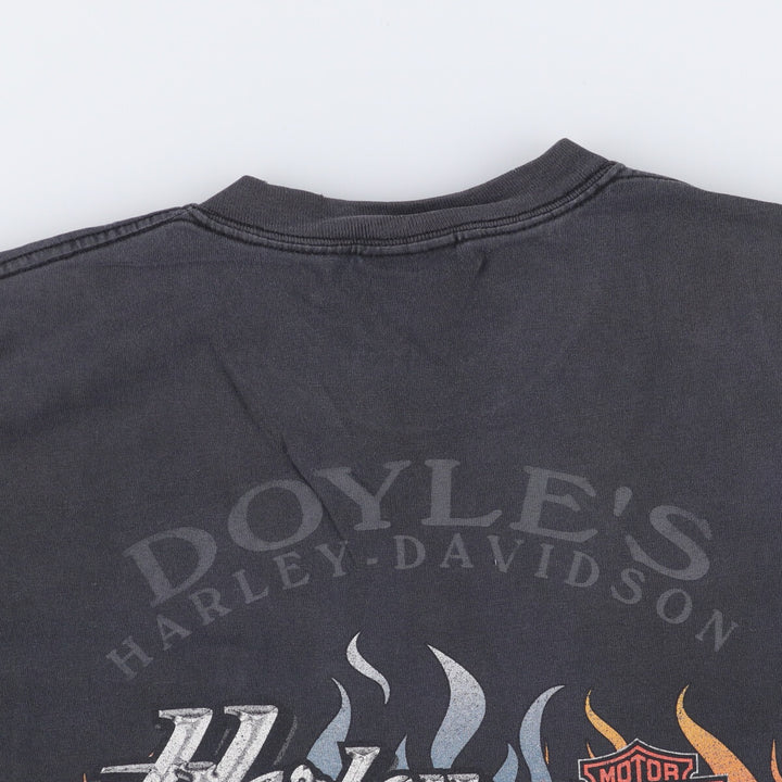 00'S Harley-Davidson Motorcycle Bike T-shirt Made in USA Men's XL cotton black type Vintage Second Hand