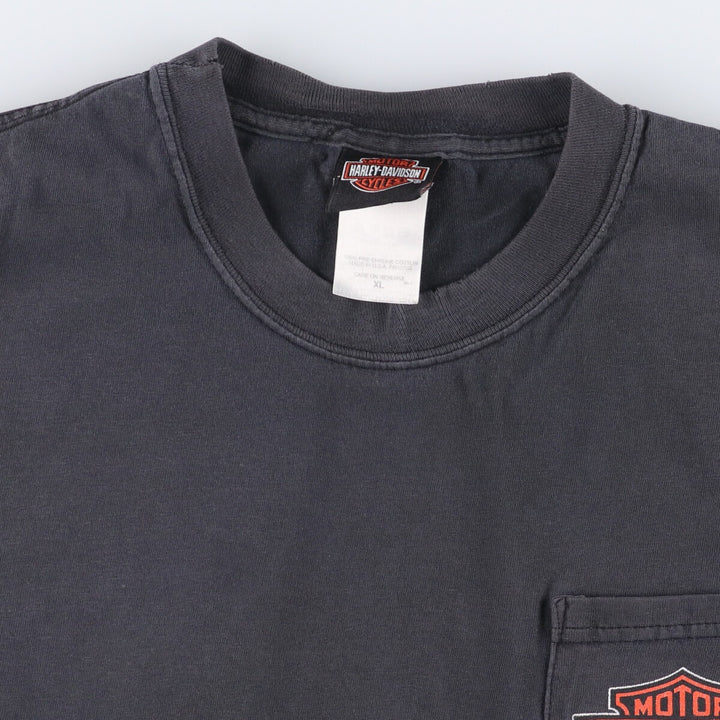 00'S Harley-Davidson Motorcycle Bike T-shirt Made in USA Men's XL cotton black type Vintage Second Hand