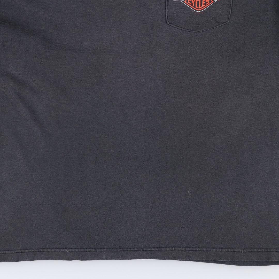 00'S Harley-Davidson Motorcycle Bike T-shirt Made in USA Men's XL cotton black type Vintage Second Hand