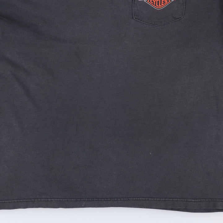 00'S Harley-Davidson Motorcycle Bike T-shirt Made in USA Men's XL cotton black type Vintage Second Hand