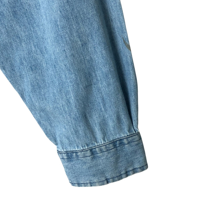 Ralph Lauren POLO by Ralph Lauren Half-Zip Pullover Long Sleeve Denim Shirt, Men's XXL cotton blue type Vintage Second Hand