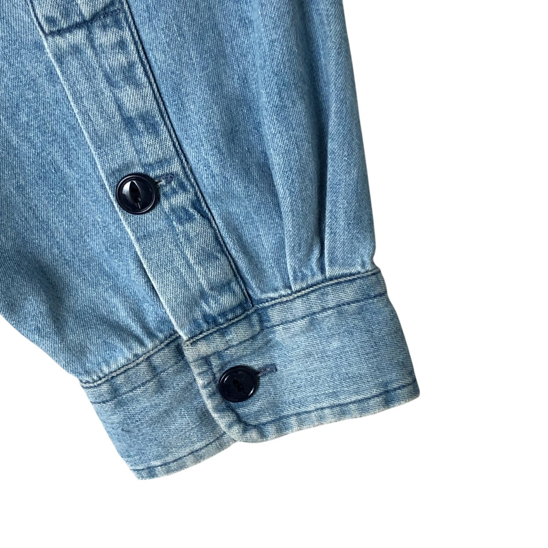 Ralph Lauren POLO by Ralph Lauren Half-Zip Pullover Long Sleeve Denim Shirt, Men's XXL cotton blue type Vintage Second Hand