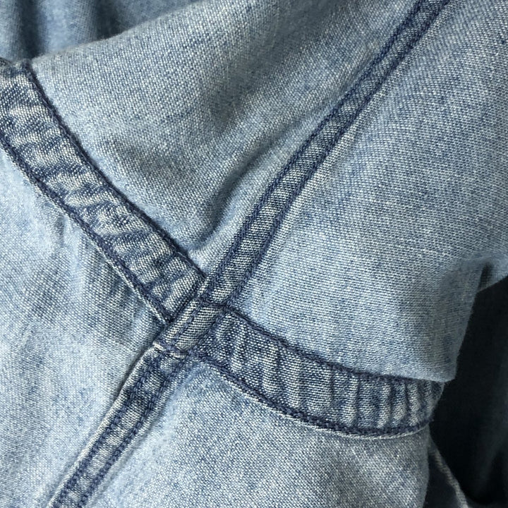 Ralph Lauren POLO by Ralph Lauren Half-Zip Pullover Long Sleeve Denim Shirt, Men's XXL cotton blue type Vintage Second Hand