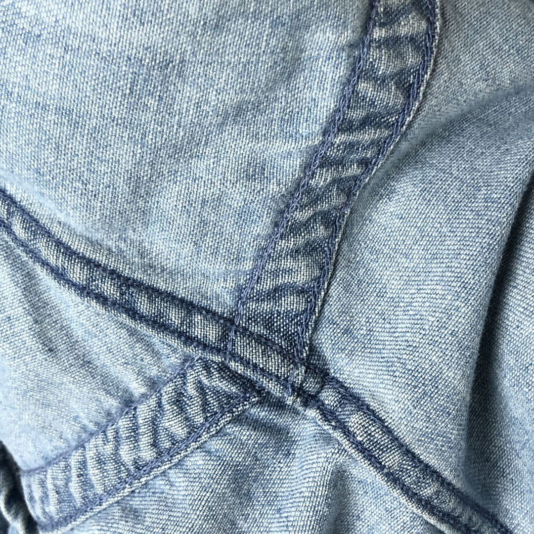 Ralph Lauren POLO by Ralph Lauren Half-Zip Pullover Long Sleeve Denim Shirt, Men's XXL cotton blue type Vintage Second Hand