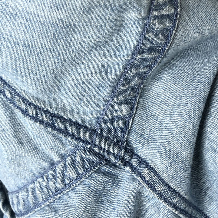 Ralph Lauren POLO by Ralph Lauren Half-Zip Pullover Long Sleeve Denim Shirt, Men's XXL cotton blue type Vintage Second Hand