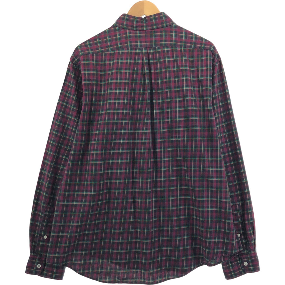Ralph Lauren CUSTOM FIT long sleeve button down check shirt men's XXL cotton Purple type red-purple Vintage Second Hand