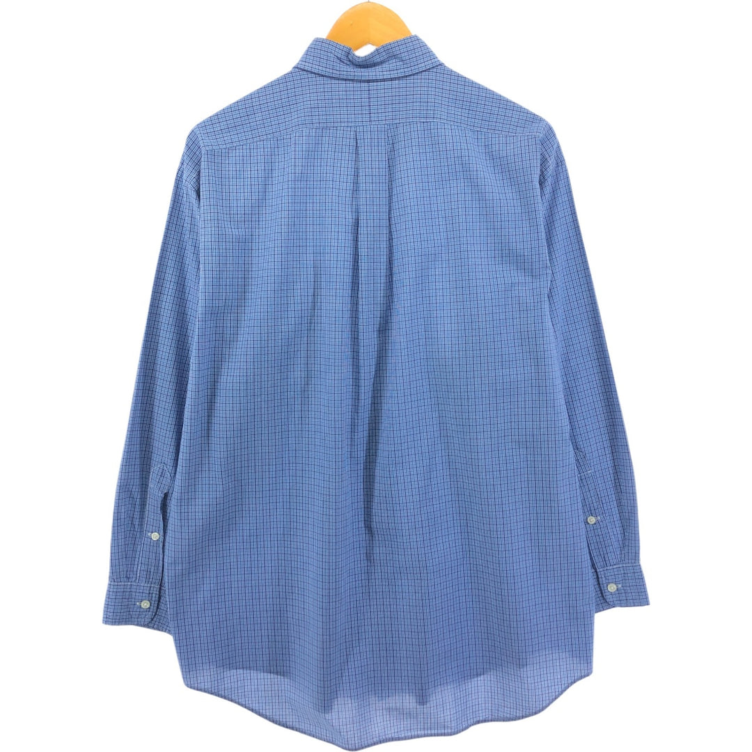 Ralph Lauren BLAKE long sleeve button down check shirt, men's size L cotton blue type Vintage Second Hand